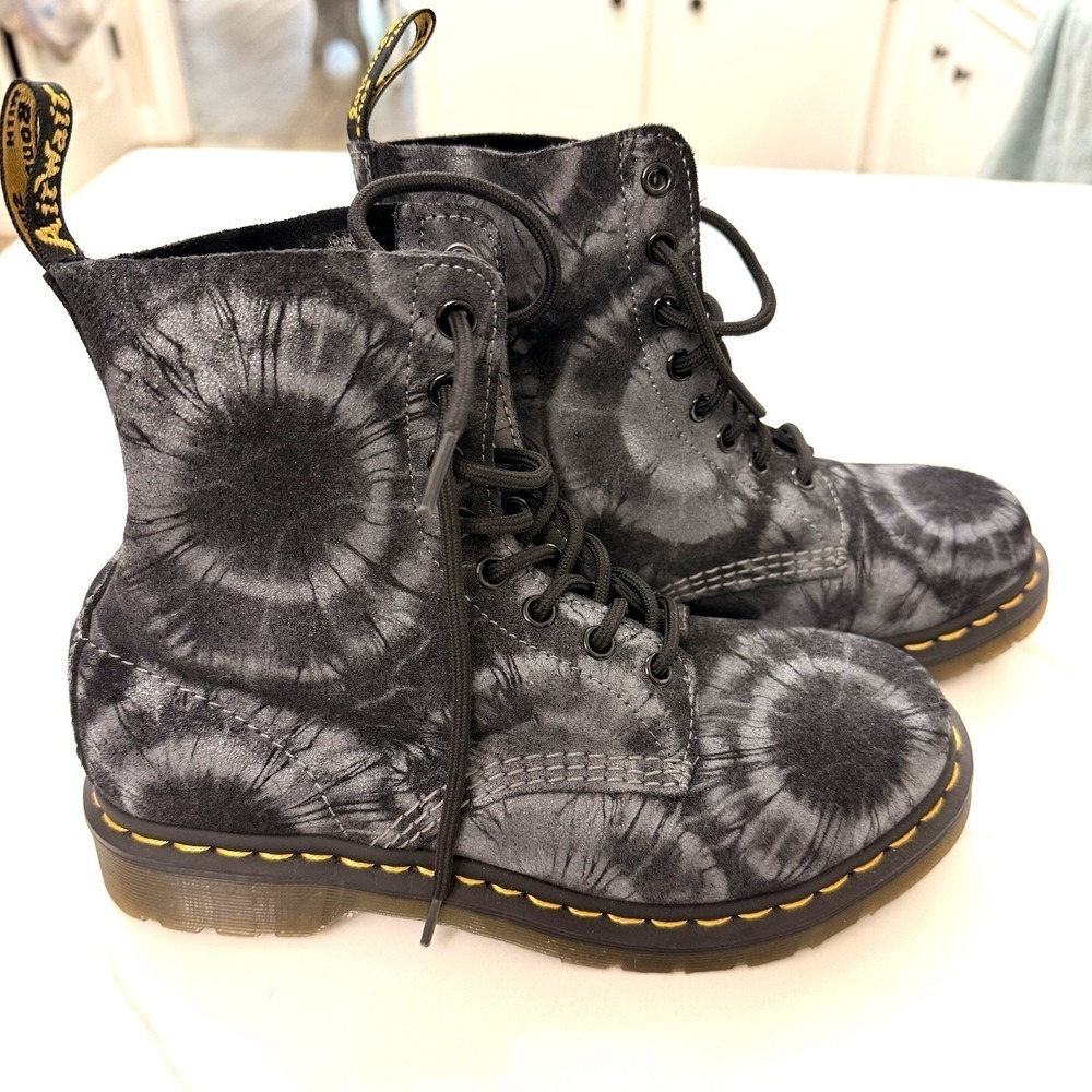 Dr. Martens 1460 Pascal Womens 8 Gray/Black Leather Combat Boots New